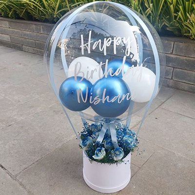 "Balloon Bouquets - code CG-3 (Blue and White) - Click here to View more details about this Product